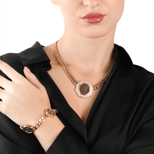 Collier Bulgari Monete - Collier en or jaune 18 carats, monnaie ancienne et diamants 58 Facettes 717A26_M