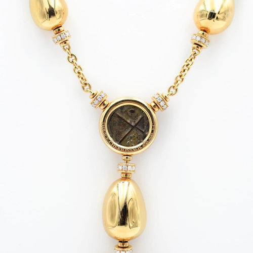 Collier Bulgari - Collier Monete vintage en or jaune, deux monnaies anciennes et diamants 58 Facettes 660A26_M