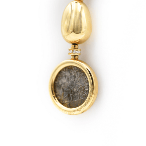 Collier Bulgari - Collier Monete vintage en or jaune, deux monnaies anciennes et diamants 58 Facettes 660A26_M