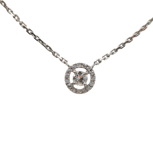 Collier Collier chaîne en or blanc 18k avec diamants 58 Facettes #4949