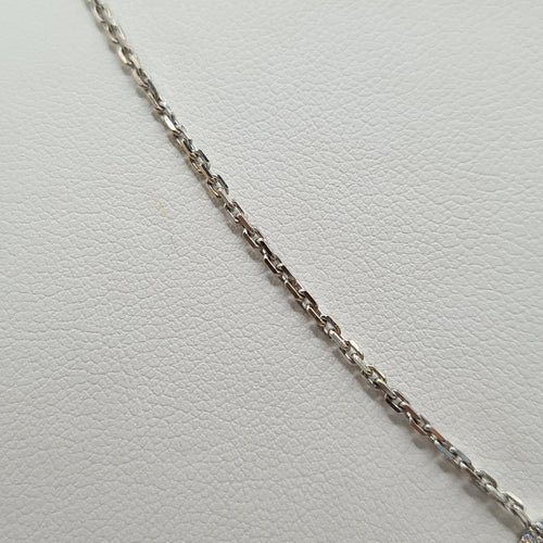 Collier Collier chaîne en or blanc 18k avec diamants 58 Facettes #4949