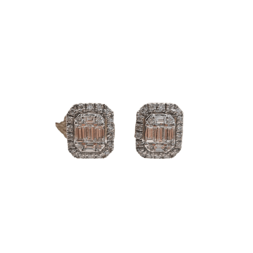 Boucles d'oreilles Boucles d’oreilles en or blanc 18k avec diamants naturels 58 Facettes #4961