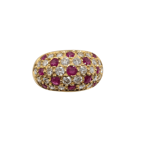 Bague 52 Bague en or jaune 18k avec rubis et diamant 58 Facettes #4962
