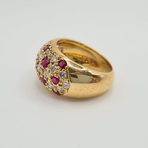 Bague 52 Bague en or jaune 18k avec rubis et diamant 58 Facettes #4962