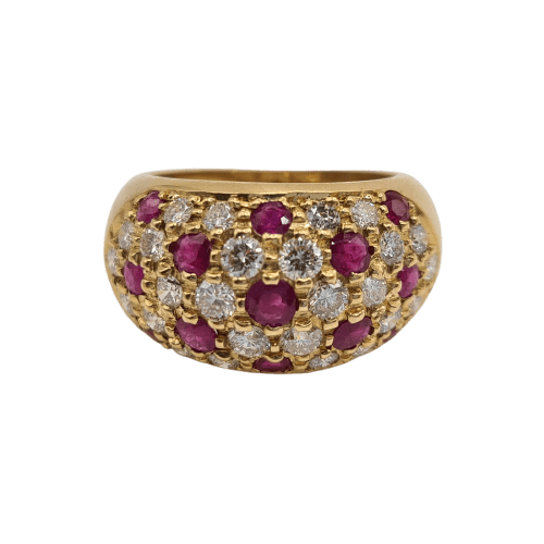 Bague 52 Bague en or jaune 18k avec rubis et diamant 58 Facettes #4962