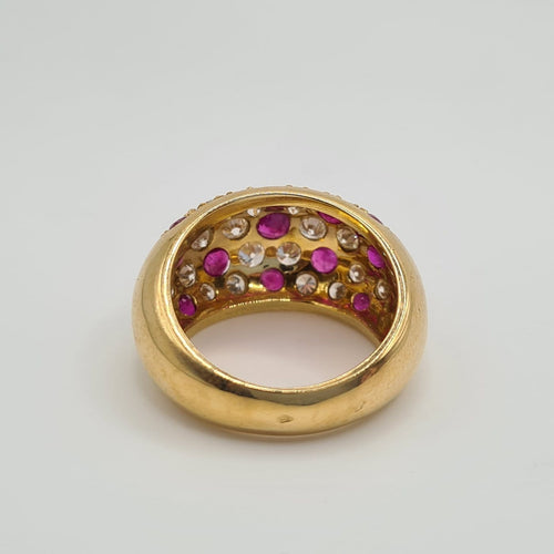 Bague 52 Bague en or jaune 18k avec rubis et diamant 58 Facettes #4962