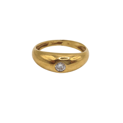 Bague 53 Alliance - Bague en or jaune 18 carats avec diamant 58 Facettes #4963