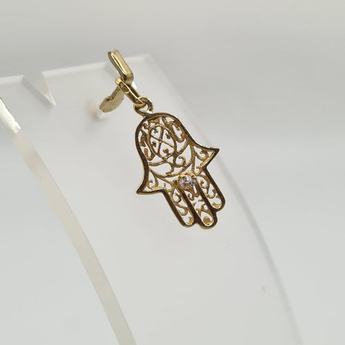 Pendentif Pendentif main de Fatma en or jaune 18 carats 58 Facettes #4964