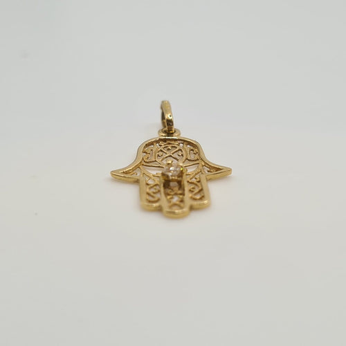 Pendentif Pendentif main de Fatma en or jaune 18 carats 58 Facettes #4964