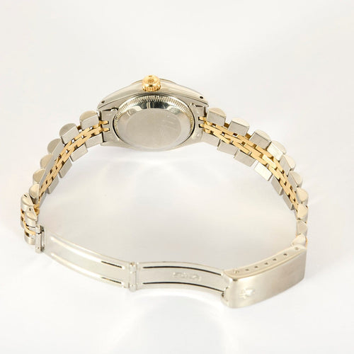 Montre Rolex - Montre Lady Oyster Perpetual Date en or jaune 14K et acier, cadran doré 58 Facettes A12O5
