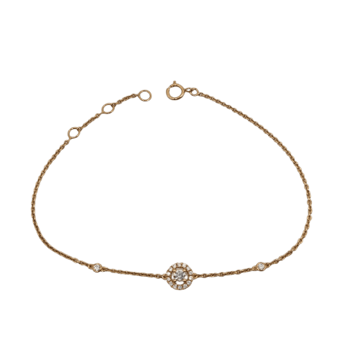 Bracelet Bracelet en or rose 18 carats serti de diamants 58 Facettes #4972