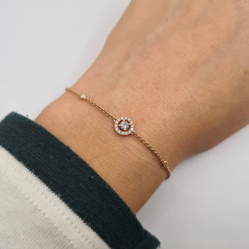 Bracelet Bracelet en or rose 18 carats serti de diamants 58 Facettes #4972
