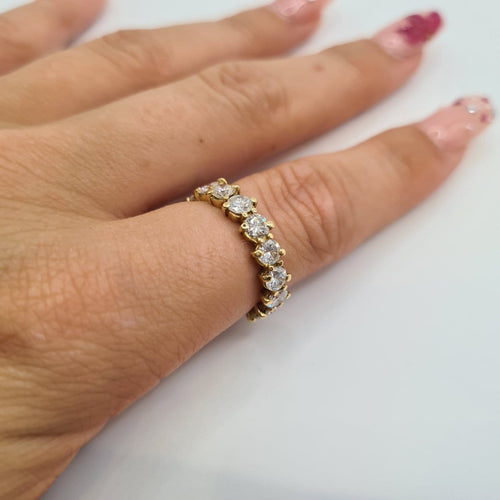 Bague 50 Bague en or jaune 18k sertie de diamants 58 Facettes #4974