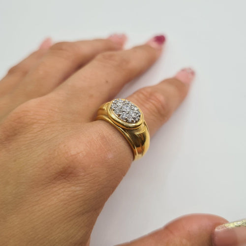 Bague Bague en or jaune 18k et diamants 58 Facettes #4978