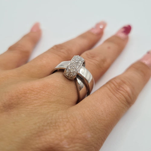 Bague 54 Bague en or blanc 18k et diamants 58 Facettes #4981