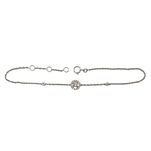 Bracelet Bracelet chaîne en or blanc 18k serti de diamants 58 Facettes #4984