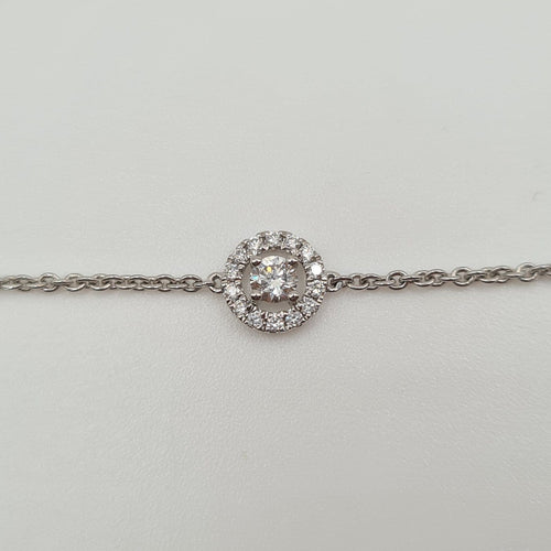 Bracelet Bracelet chaîne en or blanc 18k serti de diamants 58 Facettes #4984