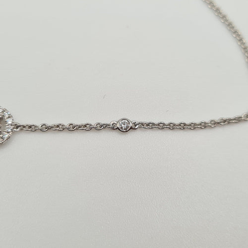 Bracelet Bracelet chaîne en or blanc 18k serti de diamants 58 Facettes #4984
