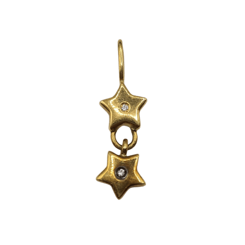 Pendentif Pendentif étoiles en or jaune 18 carats avec diamants 58 Facettes #4985
