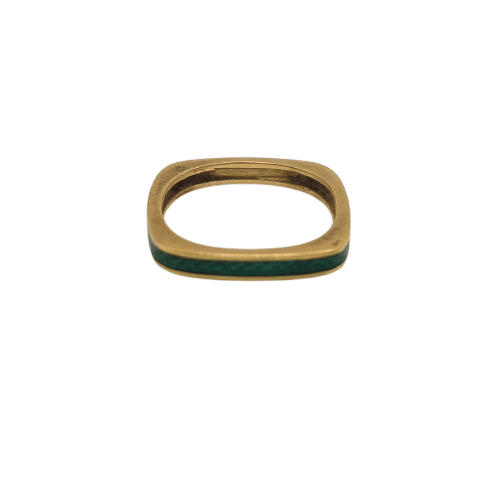 Bague carrée en or jaune 18k 58 Facettes #5043