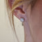 Boucles d’oreilles en or blanc avec diamants naturels 58 Facettes #5047