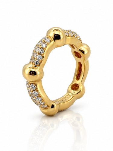 Boucheron - Bague vintage en or jaune 18 carats et diamants 58 Facettes bc