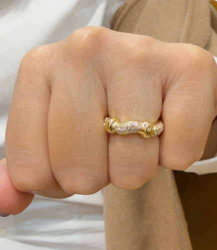 Boucheron - Bague vintage en or jaune 18 carats et diamants 58 Facettes bc