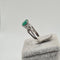 Bague en or blanc 18k, émeraude et diamant 58 Facettes #5049