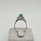 Bague en or blanc 18k, émeraude et diamant 58 Facettes #5049