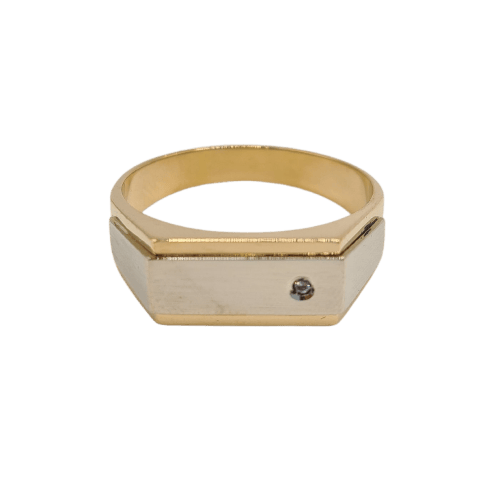 Chevalière en or jaune 18k 58 Facettes #5055