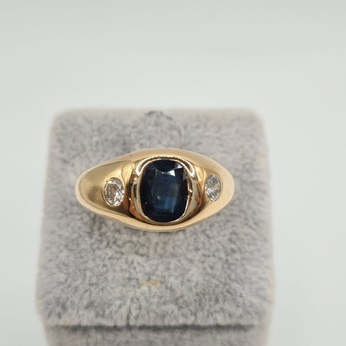 Bague en or jaune 18k avec saphir 58 Facettes #5066