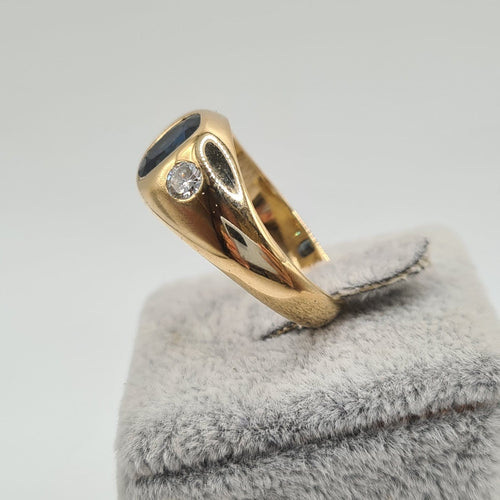 Bague en or jaune 18k avec saphir 58 Facettes #5066