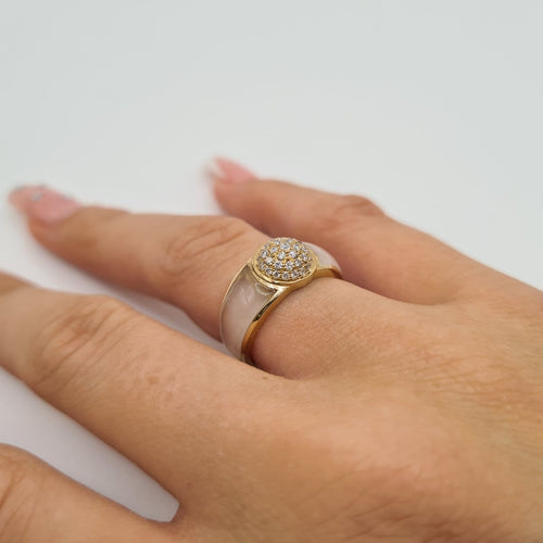 Bague en or jaune 18k avec diamant 58 Facettes #5069