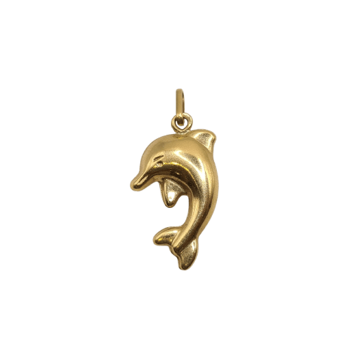 Pendentif dauphin en or jaune 18 carats 58 Facettes #5070