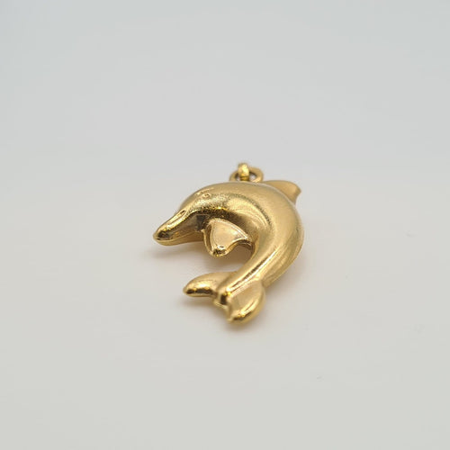 Pendentif dauphin en or jaune 18 carats 58 Facettes #5070