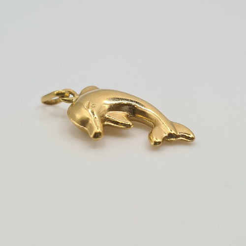 Pendentif dauphin en or jaune 18 carats 58 Facettes #5070
