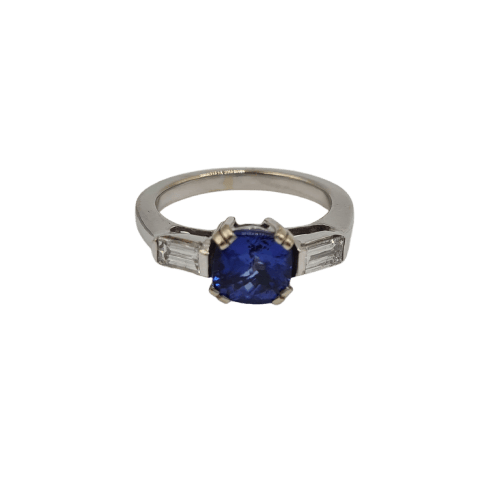 Bague en or blanc 18k avec tanzanite 58 Facettes #BT7
