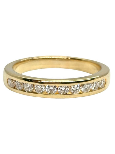 Demi-alliance en or jaune 18k et diamants, 0,50 ct 58 Facettes 2408