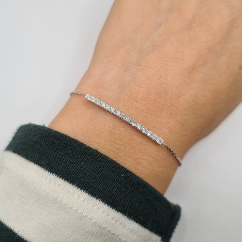 Bracelet en or blanc 18 carats serti de diamants naturels 58 Facettes #BT22