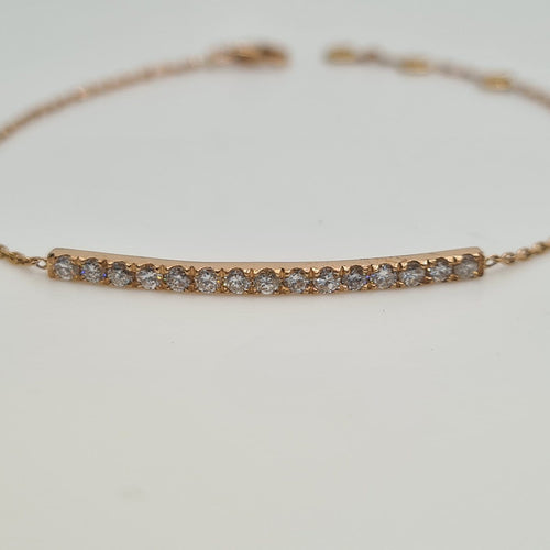 Bracelet en or rose 18 carats serti de diamants 58 Facettes #BT24