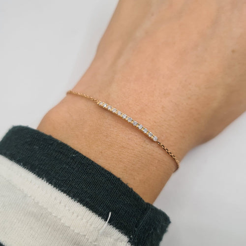 Bracelet en or rose 18 carats serti de diamants 58 Facettes #BT25