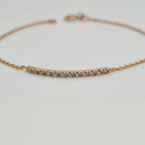 Bracelet en or rose 18 carats serti de diamants 58 Facettes #BT25