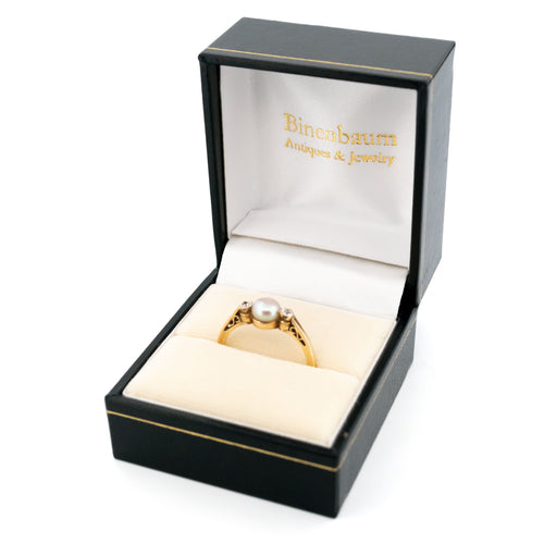 Bague 57 Bague trilogie en or 14 carats avec perle et diamants 58 Facettes 86ECCE0C24B745D3A3408B5DEF5041B2