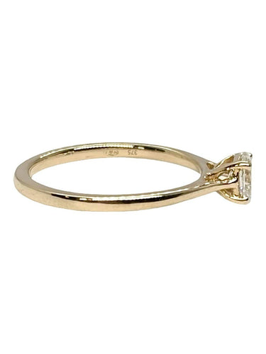 Bague solitaire en or jaune 18k avec diamant ovale de 0,35 ct 58 Facettes 2420