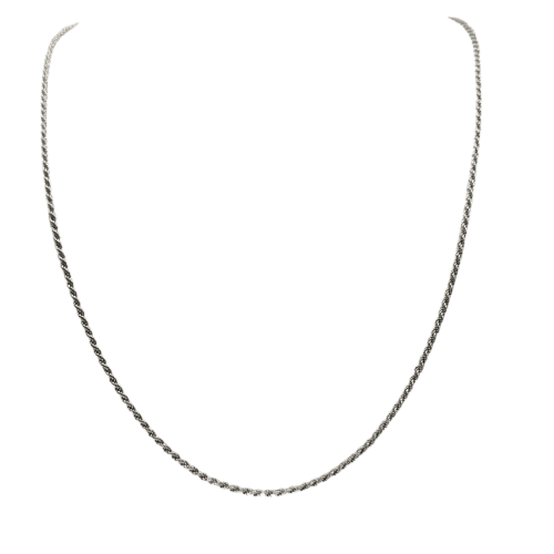 Collier - Chaîne corde en or blanc 18k 58 Facettes #BT33