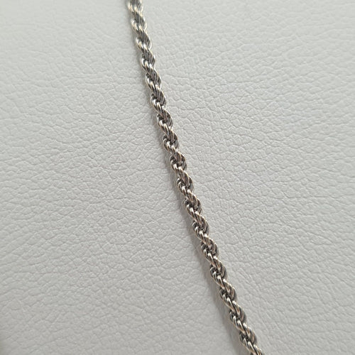 Collier - Chaîne corde en or blanc 18k 58 Facettes #BT33