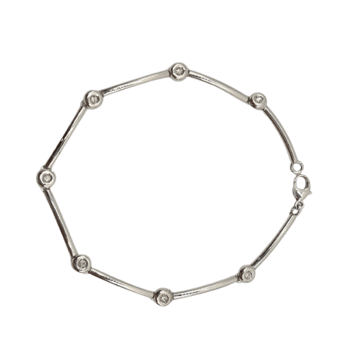 Collier chaîne en or blanc 14k 58 Facettes #BT36