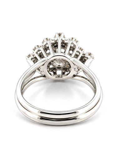 Bague 57 Bague ancienne en or blanc et diamants 58 Facettes 13367