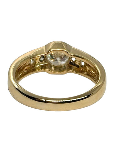 Bague solitaire en or jaune 18k, diamants 1 ct 58 Facettes 2407