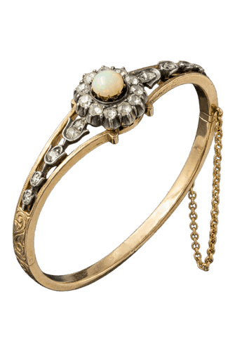 Bracelet viennois avec perle et diamants, fin du XIXe siècle 58 Facettes